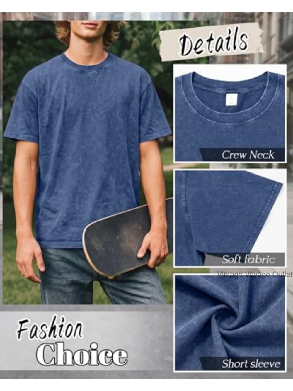 4 Pack Mens Oversized Short Sleeve Tees Heavyweight Cotton Blend Crew Neck